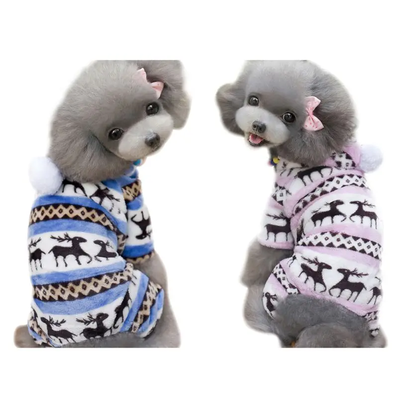 Одежда для собак zachte Warme Hond Puppy зимняя одежда Kleding Sneeuwvlok Herten Gedrukt комбинезон с
