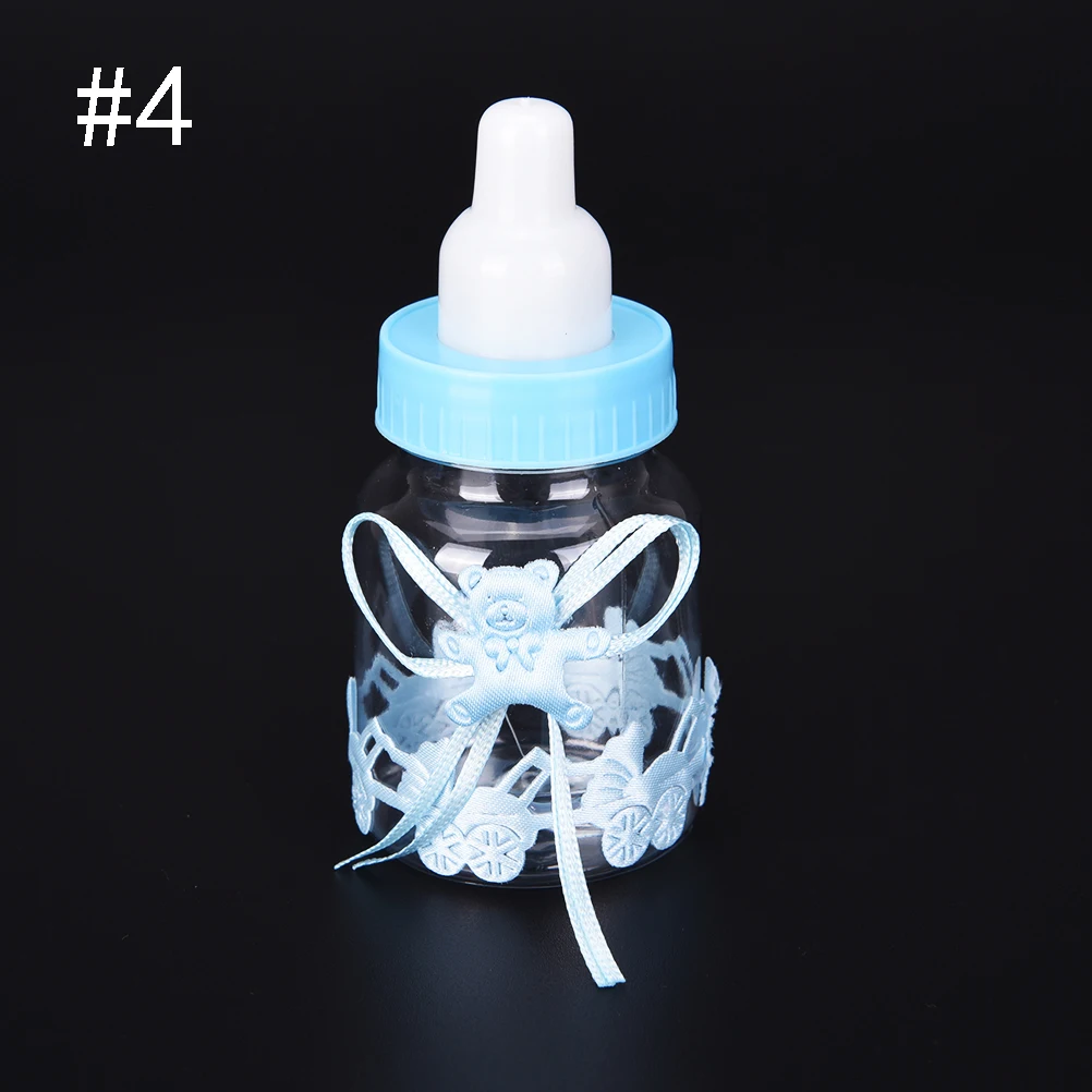 12Pcs/set Cute Baby Shower Bear Gift Box Blue Boy Pink Girl Baptism Birthday Party Favors Gift Favors Candy Box Bottle