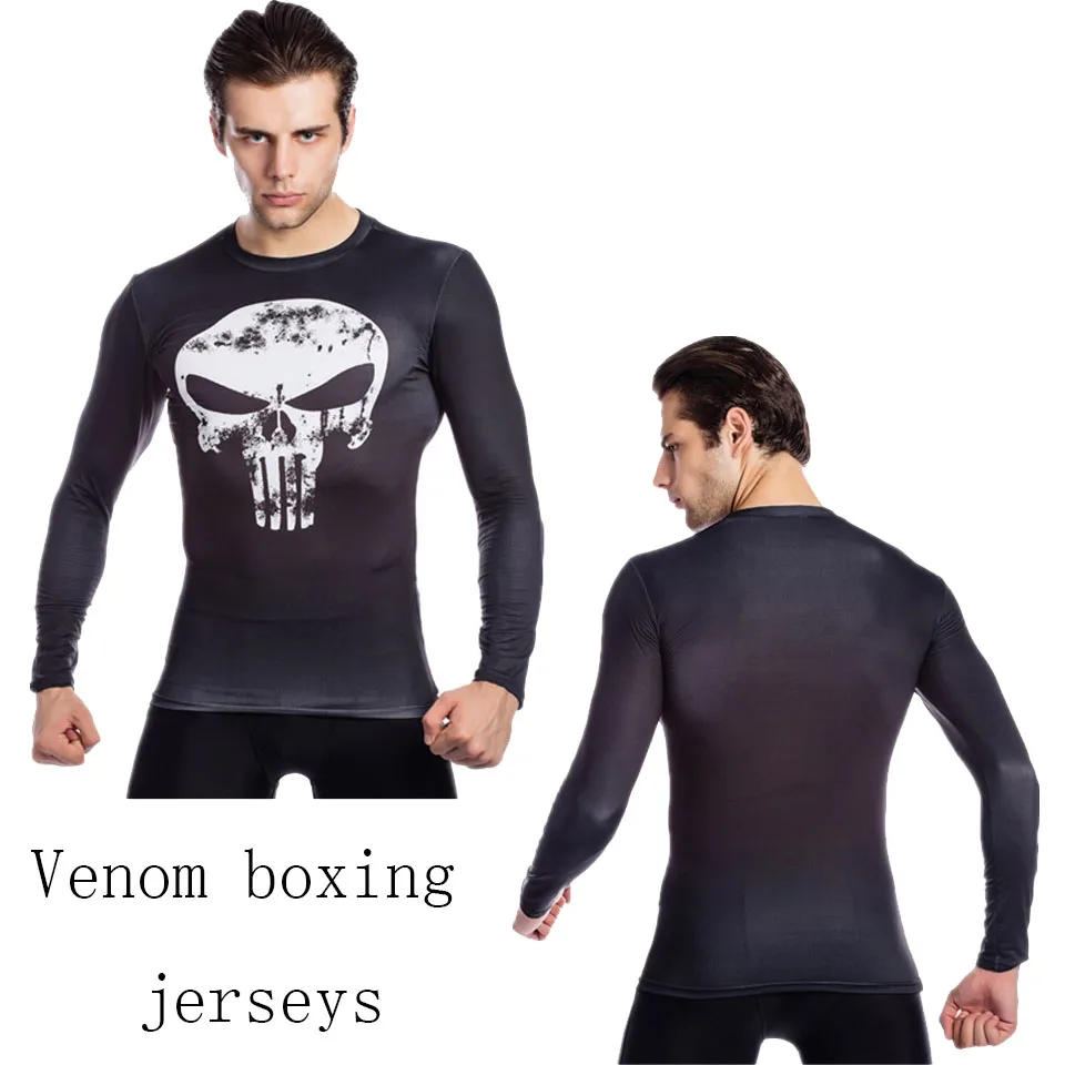 3D Капитан Америка Муай Тай Футболка Venom MMA боксерские майки для мужчин