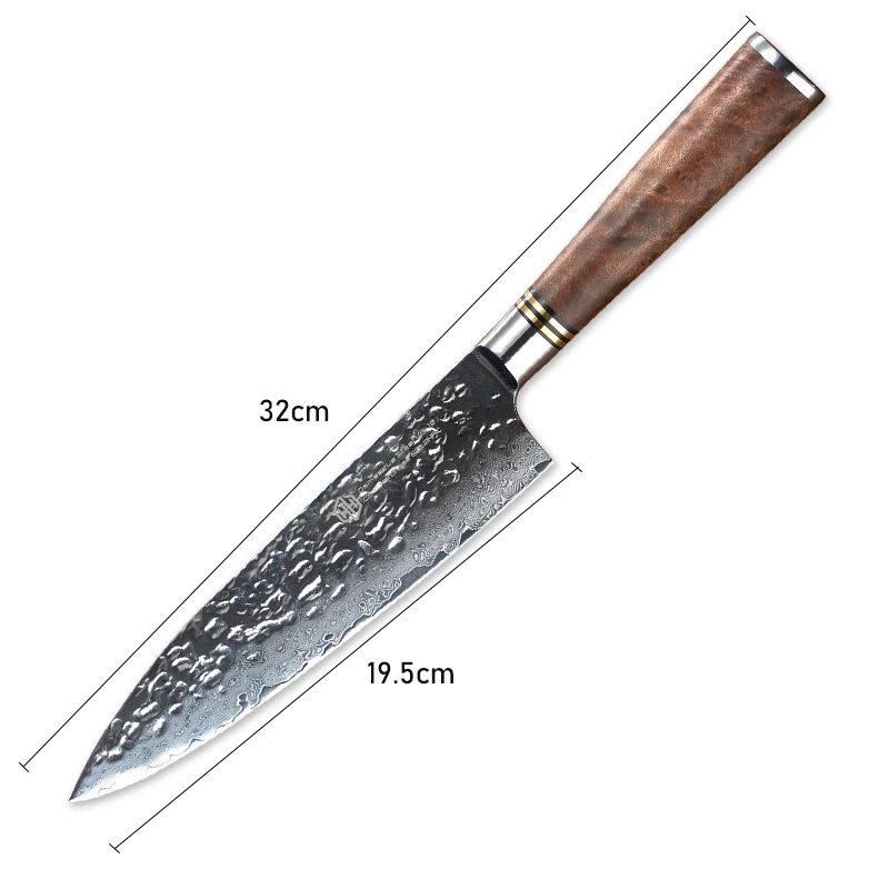  FINDKING 8 inch Sapele wood handle damascus chef knife 67 layers Professional Japenese damascus ste - 32836789744