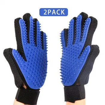

(2 Pack) Pet Cleaning Brush Glove Grooming Hair Cleaning Massage Glove Back Massage Fur Washing Bathing Comb Pet Cat Dog Brush