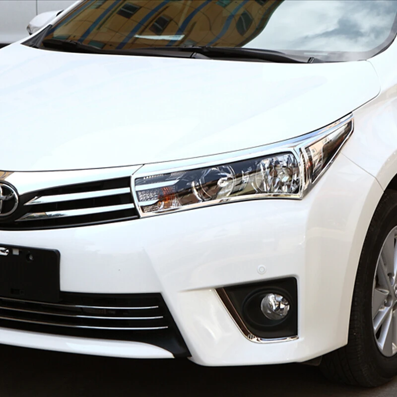 

For Toyota Corolla 2014-2017 ABS Chrome Front Headlight Eyebrow Strips Headlamp Decoration Cover Trim Car Accessories