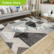 Большой ковер в скандинавском стиле для гостиной, супер фланелевый пластиковый Противоскользящий коврик, зимний теплый толстый коврик для спальни с треугольным декором