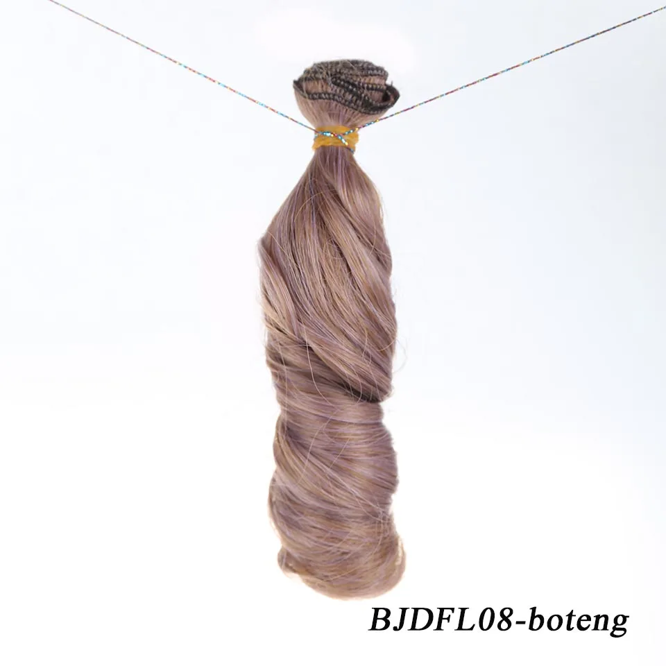 Cataleya вьющиеся черный коричневый серебряный Многоцветный 15*100 см 30*100 см Парики SD BJD волосы для кукол DIY - Цвет: boteng