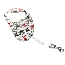 1 UNID creativo cráneo de impresión correa de Perro Retráctil de plástico Se Extiende Pet Puppy Dog Walking Leash Cables cuerda de la cuerda de seguridad de automóviles estilo
