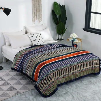 

Multi Color Plush Warm Quilted Bedspread Ruffled Edge Blanket Throw Queen size Bed cover set Sofa cover Ultra Soft All Seasons
