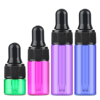 

10pcs 3ml/2ml/1ml Mini Empty Makeup Glass Bottles With Glass Dropper Refillable Esstenial Oil Liquid Storage Container