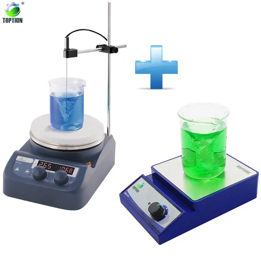 1pc 3L Lab Stirrer With Heating Plate Hotplate & 1pc MS PC Stirrer Laboratory