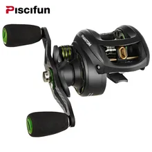 Piscifun Phantom Fishing Reel Carbon Fiber Ultralight 162g Twin Brake 7.7kg Max Drag 7.0:1 Gear Ratio Lake Baitcasting Reel