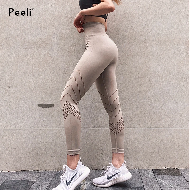 

Peeli Sexy Push Up Yoga Pants High Waist Women Fitness Gym Pants Train Energy Seamless Leggings Sports Running Tights Plus Size