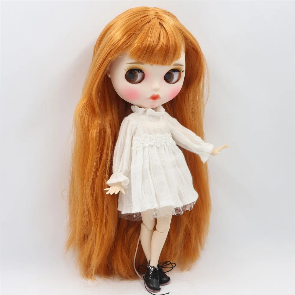 Neo Blythe Doll with Ginger Hair, White Skin, Matte Pouty Face & Custom Jointed Body 3
