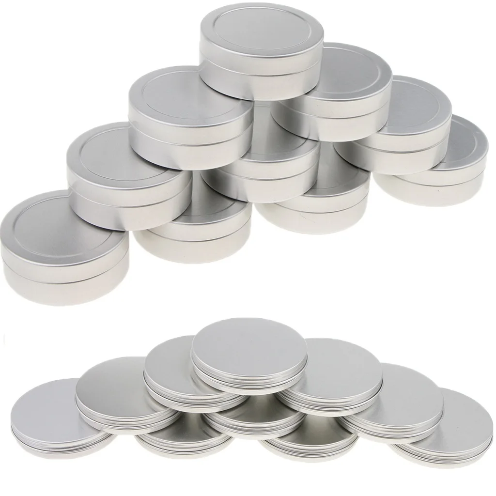 Много 20 штук круглый Алюминий косметика крем пустой контейнеры для гигиенической помады банки жестяные (10x30 г, 10x25g)