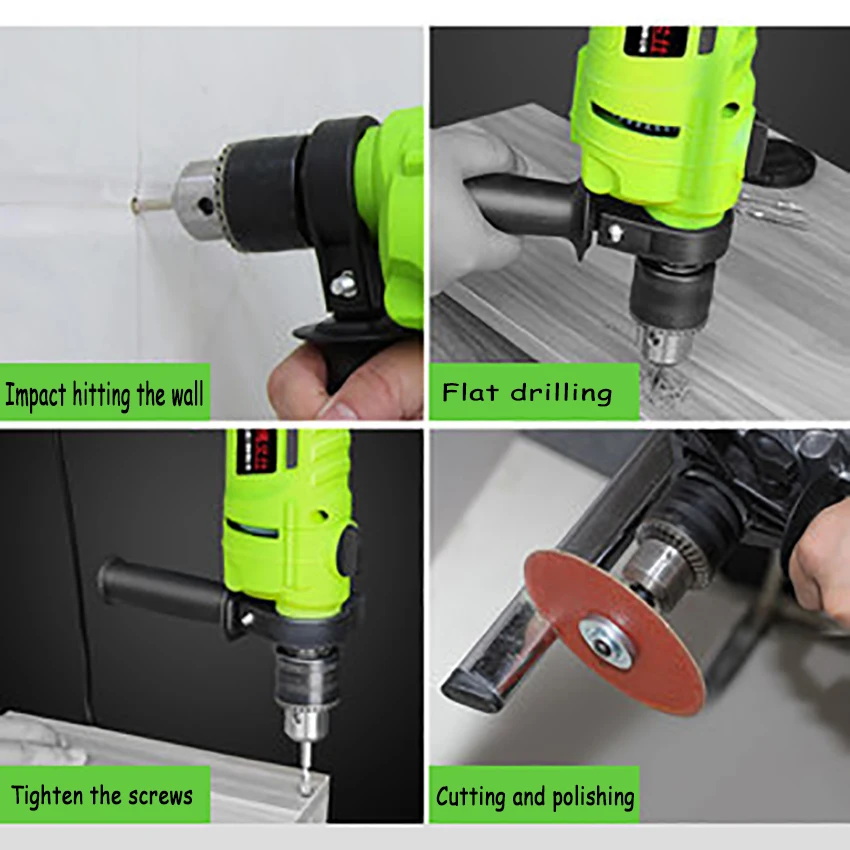 Электрическая дрель Бытовая Ударная дрель многофункциональная мощная ручка электрические инструменты для закручивания шурупов, резки, полировки