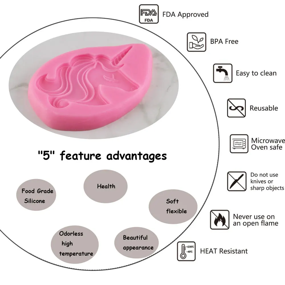 Форма единорога форма для торта помадка торт 3D Пищевая силиконовая форма «сделай сам» Инструменты для выпечки сахарные кружевные формы для шоколада