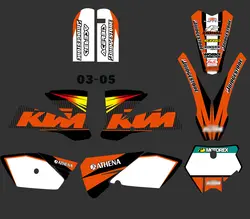 Команда графика и фоны наклейки Наборы пригодный для KTM SX85 SX 85 2003 2004 2005