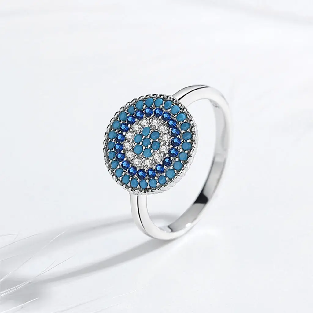 TONGZHE 2018 Fashion Evil Eye Rings Lady Ring Wedding Couples Ring For Women 925 Sterling Silver Jewelry Gift Ring Female
