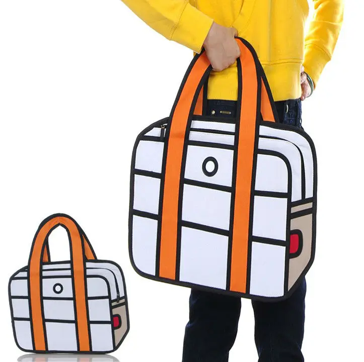 Hot 2 Demintion Cartoon Totes Bag 3d Handbag With Computer Layer Hot 2 Demintion Cartoon Totes Bag 3d Handbag With Computer Layer Fashion Corean Styple Euler Women S In Top Handle Bags From Luggage On