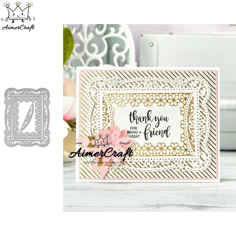

Lace Background Metal Cutting Dies Scrapbooking Stencil For DIY Paper Card Decorative Embossing Die Cut Craft Dies New 2019