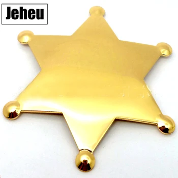 

Wholesale simple design blank metal NO logo badge creative gifts fashion gold or rhodium six angles hexagon star pin brooch