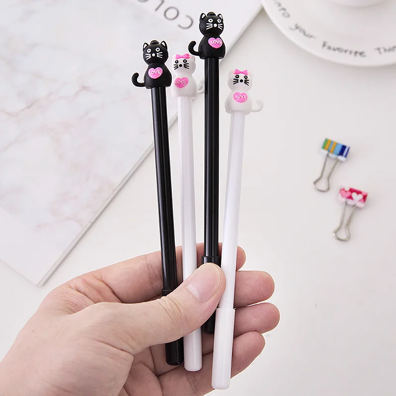

48pcs 2 Style cute cartoon cat Kawaii gel pen Stationery water ink Pens student gift prize