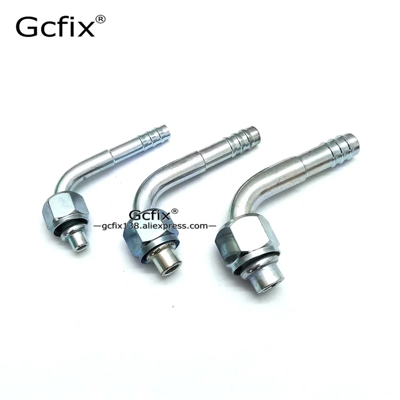 

#6 #8 #10 Stainless Fitting Barb Fitting Elbow 90 Degree Female O-Ring 5/8"-18 3/4"-16 7/8"-14 Nut for A/C Air Conditioning Hose