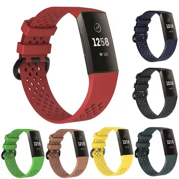 

Rhombus Breathable Silicone Watch Band Strap Replacement for Fitbit Charge 3 New