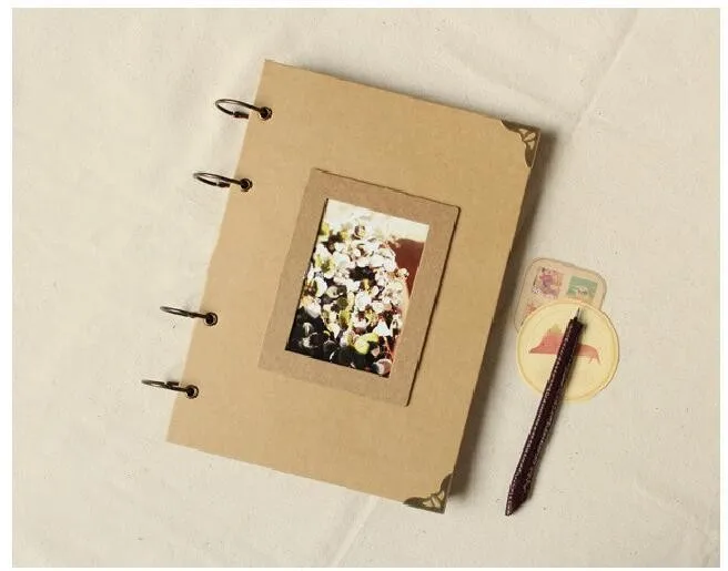 A4 56P крафт-проволочная бумага для переплета ручной работы Diy тип пасты персональный винтажный фотоальбом DIY альбом Ретро путешествия детский фотоальбом