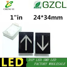 10 шт. 1 дюйм красная светодиодная стрела дисплей " 1 в цифровой трубке 24*34 мм красный индикатор