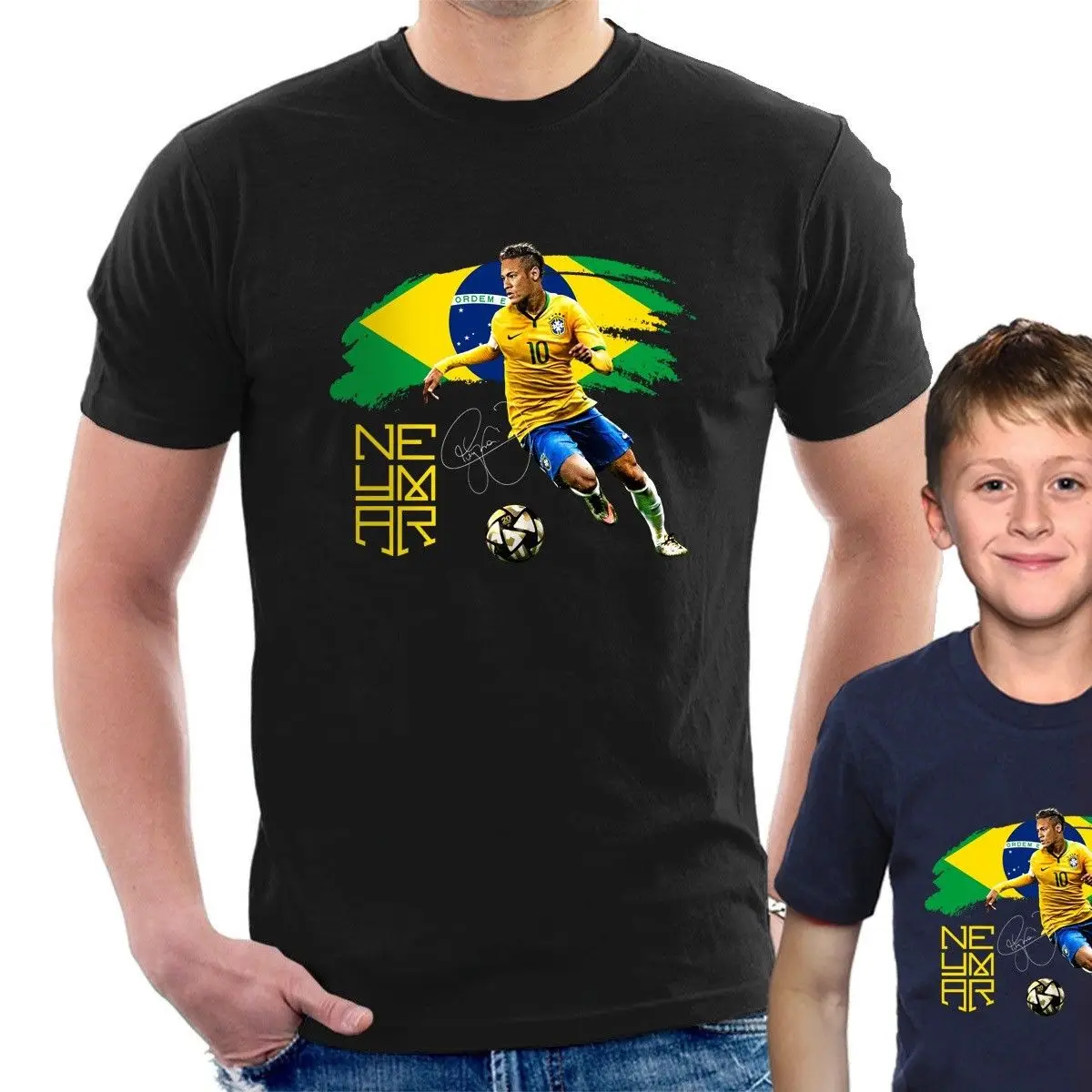 NEYMAR JR BRASIL футболка Бразилия евро MUNDIAL футбол крутая Повседневная Мужская Унисекс