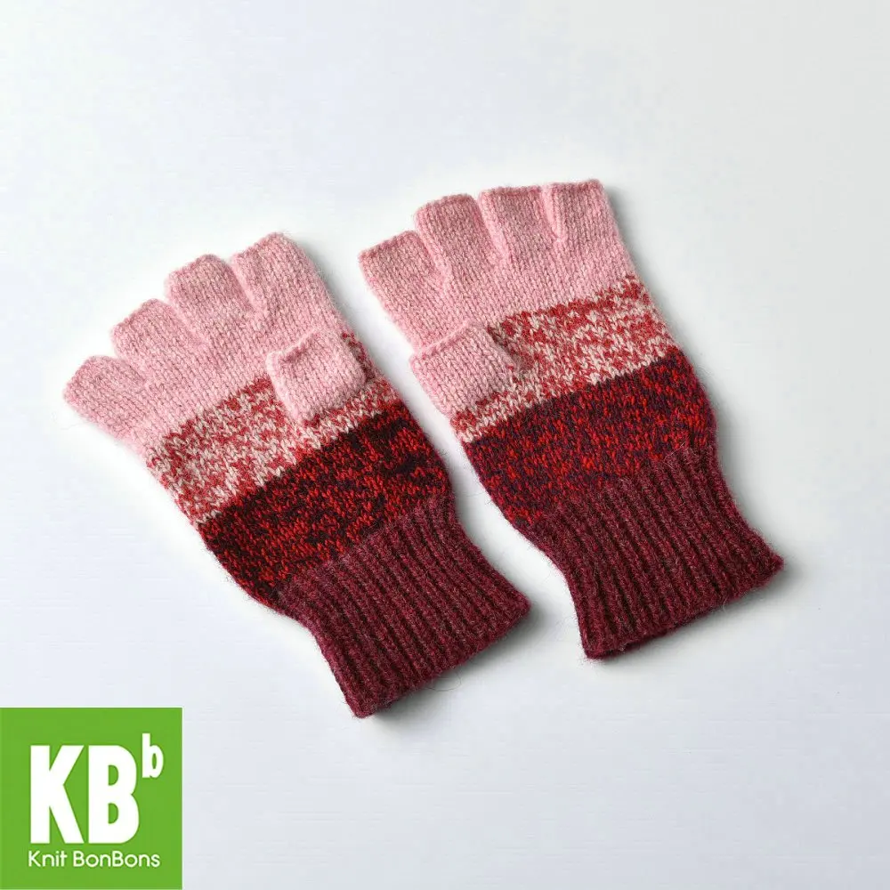 KBB Xmas Black Friday женские и мужские удобные разноцветные дизайнерские шерстяные вязаные зимние перчатки без пальцев с помпонами цельные перчатки - Цвет: KBBYTLY160018001