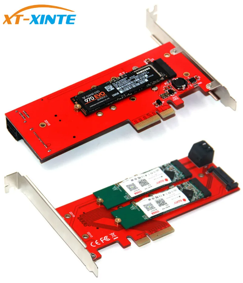 3 schnittstellen M.2 NVMe SSD NGFF zu PCIE X16 Adapter M Schlüssel 2x B Schlüssel Riser Karte Expan
