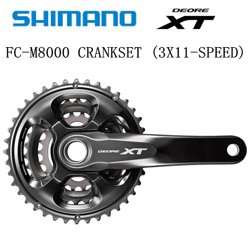 SHIMANO DEORE XT FC M8000 HOLLOWTECH II шатун M8000 3x11-Speed 40-20-22T 170 мм 175 мм FC-M8000