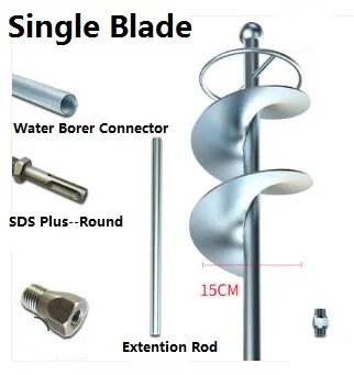 Шток для перемешивания раствора, спиральный смеситель, бетонная дрель, высококачественный инструмент для смешивания бетона с SDS головкой для электрического молотка, водяного бура - Цвет: Extention-Round