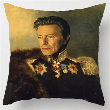 

Hot Selling David Bowie Replaceface Customized Zippered Square Throw Pillowcase Zippered Pillow Sham Protector