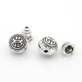 

Tibetan Silver Guru Bead Sets, 3-Hole Round & Buddha Head Beads, Antique Silver, 10mm, Hole: 2mm; Calabash Bead: 7.5x7.5mm,