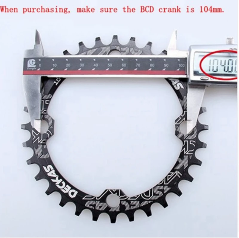 DECKAS 32T MTB Mountain XC Bike Narrow Wide Round Chainring Chain Ring BCD 104mm