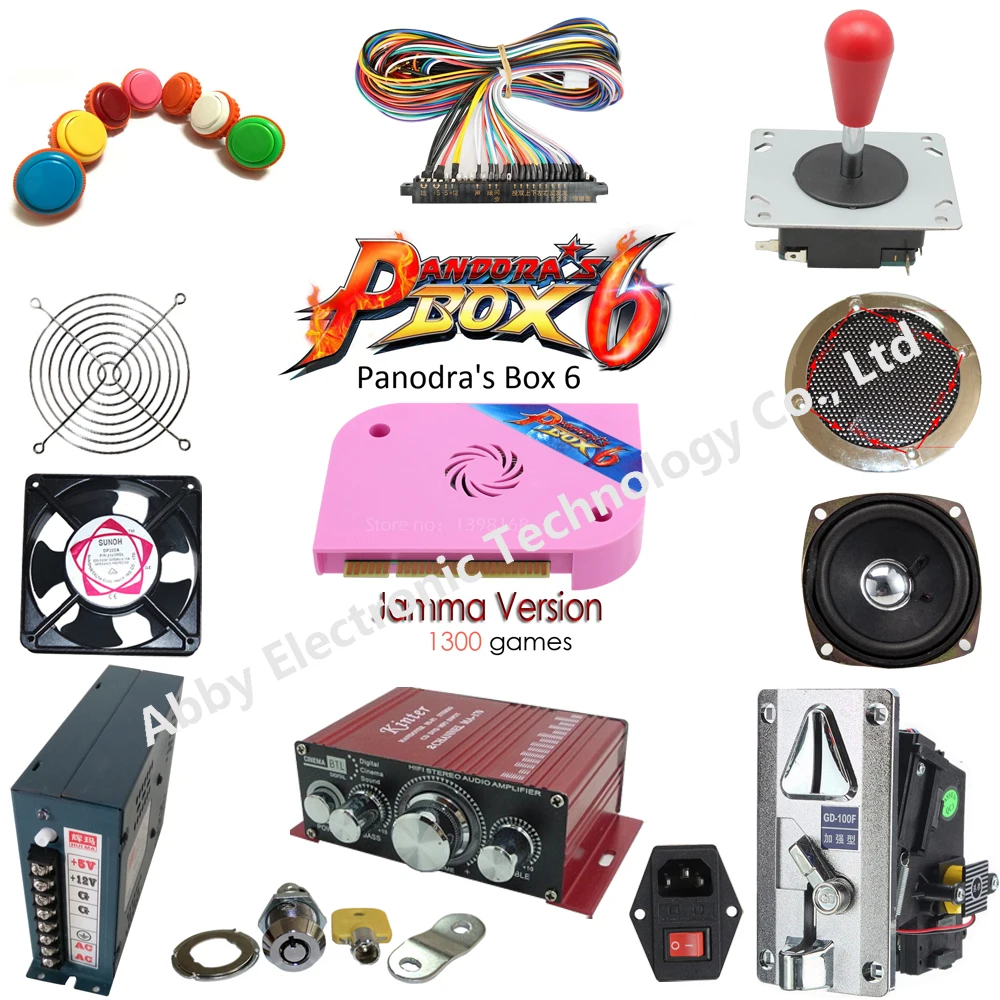 

DIY Arcade Parts Bundles Kit 1300 in 1 pandora's box Joystick,button,Microswitch for 2 Players Arcade Cabinet