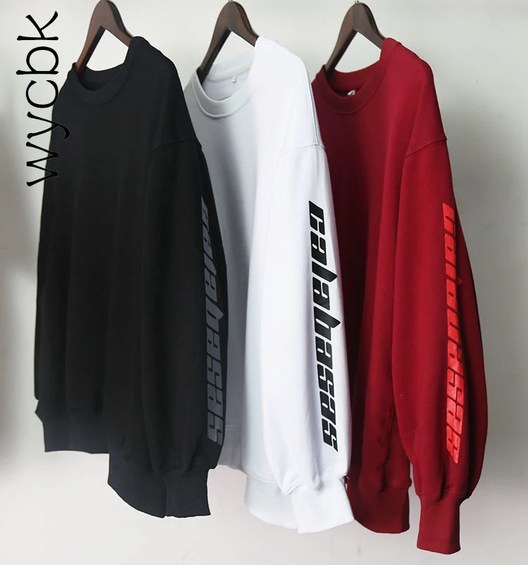 Сезон 4 Толстовка для мужчин и женщин 1:1 высокое качество Kanye West Crew Necks 100% хлопок