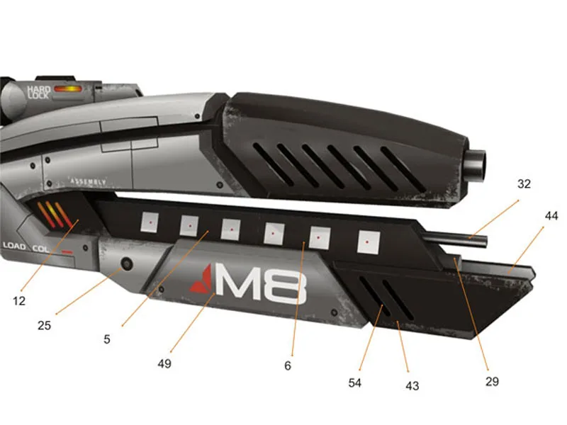 DIY 1:1 Mass Effect M8 Мститель винтовка Бумажная модель Сборка ручная работа 3D игра-головоломка детская игрушка