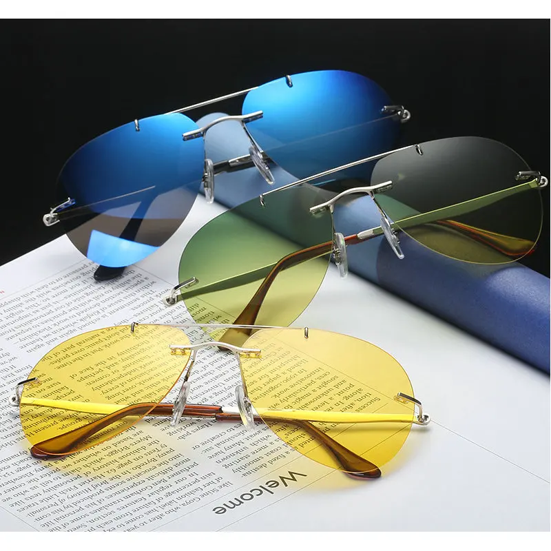 Pure Titanium Sunglasses Men Luxury Brand Polarized Sun Glasses For