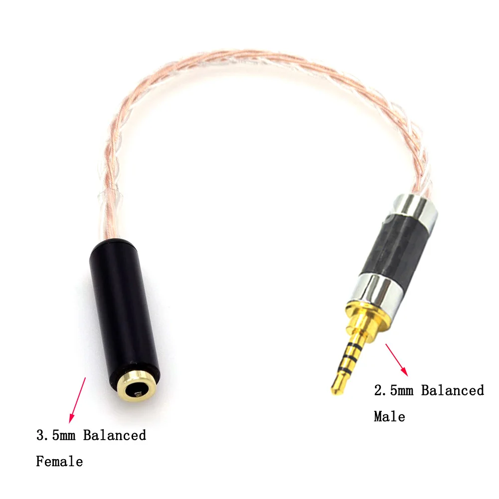 Haldane 2,5 мм TRRS балансный штекер до 3,5 мм TRRS балансный женский Hi-End аудио адаптер 7N посеребренный смешанный кабель