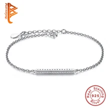 Original 925 Sterling Silver European Charm Bracelet Austrian Crystal Beads Bracelets for Women Authentic Wedding Jewelry
