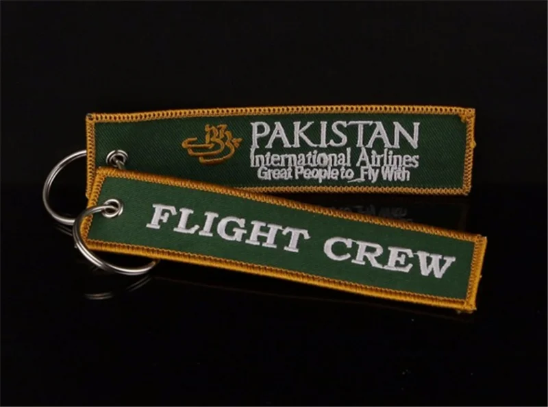 EM-1816C Embroidered Fabric Type FLIGHT CREW Keyring keytag Keychain