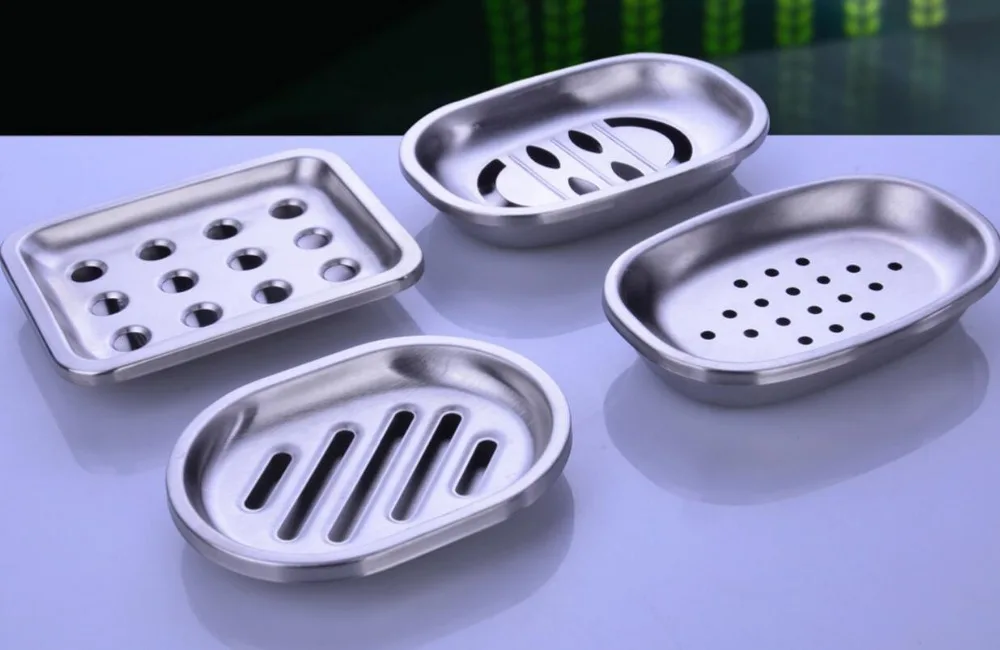 Creative stainless steel double soap dish draining large European