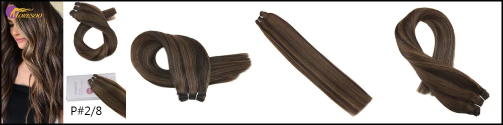 Moresoo Омбре Волосы Уток 100 г блонд настоящие волосы Remy пучки бразильских локонов полный набор волос для наращивания