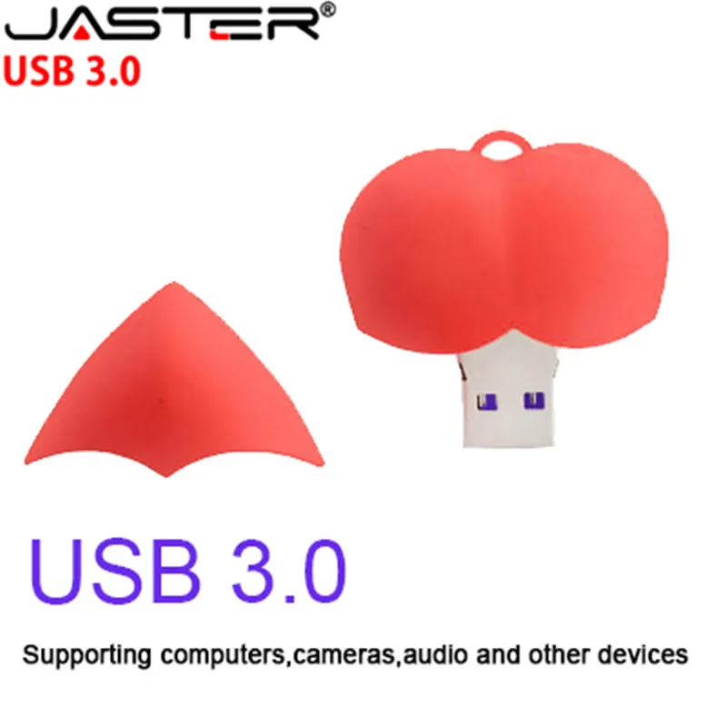 JASTER USB 3,0, красный usb флеш-накопитель в форме сердца, 4 ГБ/8 ГБ/16 ГБ/32 ГБ, красивая карта памяти, прекрасный подарок для девочки