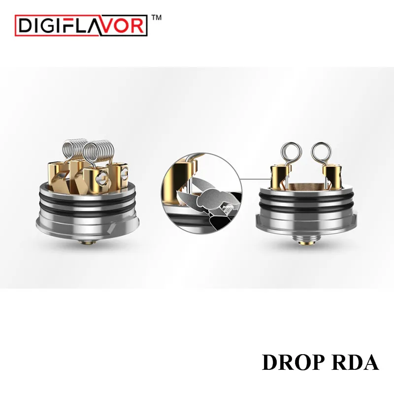 Comprar Digiflavor Drop RDA con BF squonk 510 pin 24mm tanque de cigarrillo electrónico grandes agujeros escalonados diseño de flujo de aire