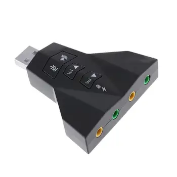 

External USB Sound Card, Dual Channels Analog 7.1CH Sound Card Audio Adapter with Dual 3.5mm Microphone and Headset Ports for PC