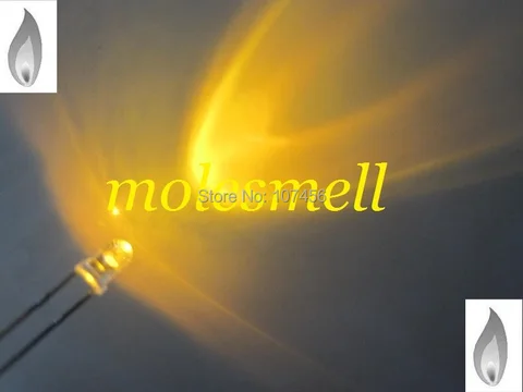 Frete Grátis Amarelo Vela Luz Cintilação Ultra Brilhante Led Leds 1000 Pçs 3mm
