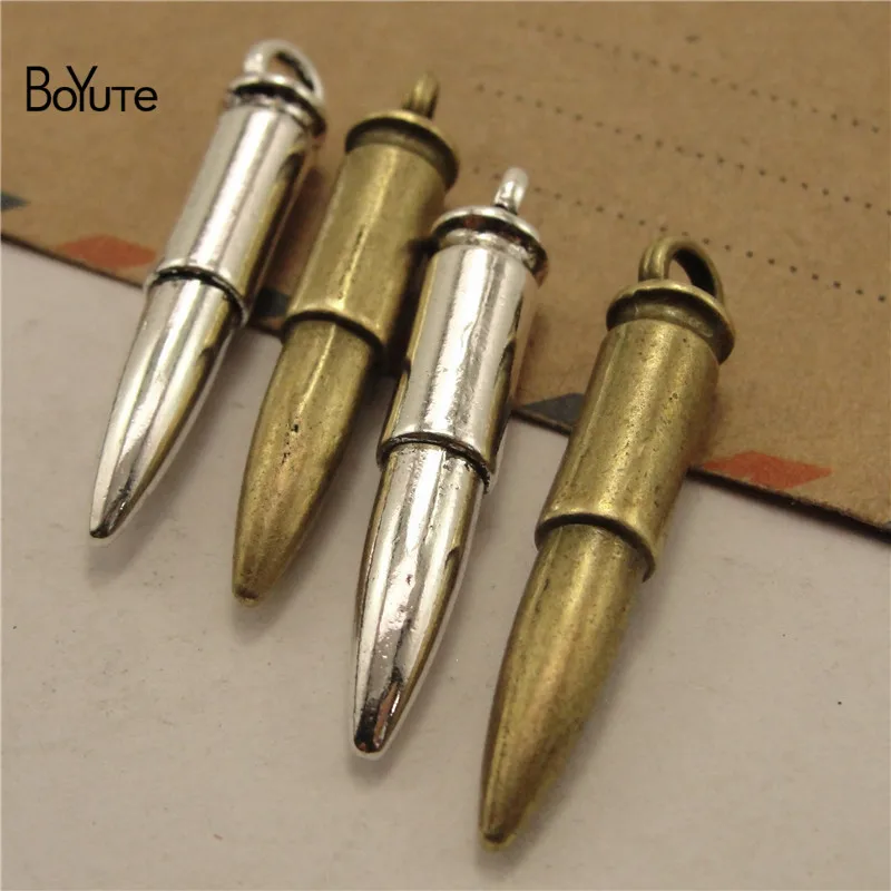 BoYuTe (50 PiecesLot) Metal Alloy 3312MM Bullet Pendant Charms Diy Hand Made Jewelry Accessories (3)